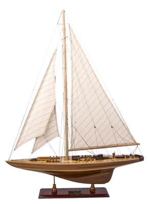 $208 • Buy America's Cup Endeavor Yacht Wood Model Sailboat J Boat 24 