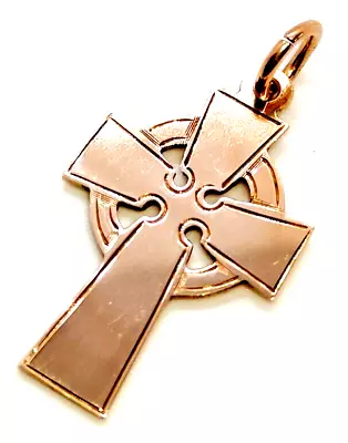 Cross Charm Fob Pendant 9ct 9 Carat Gold Christian Christ Crucifixion Jesus • £155.99