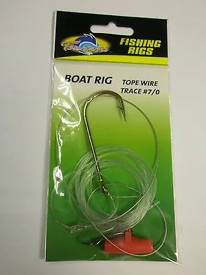 $7.79 • Buy Tsunami 5 X TOPE Wire Trace Sea Rigs 7/0 Hook Fishing Tackle