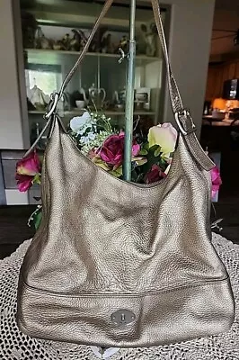 FOSSIL MARLOW Hobo Handbag Shoulder Bag GOLD  • $0.99