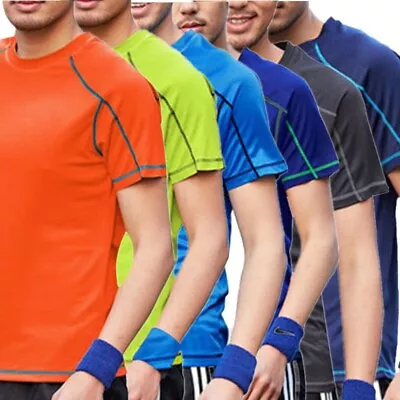 £6.68 • Buy Men's Short Sleeve T-Shirt UV Sun Protection Shirt Sports Running Swimming Tops