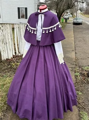 Civil War Dress Victorian Dickens Renaissance Prairie Christmas Caroling Costume • $125.99