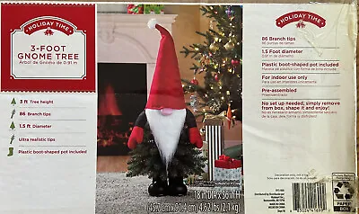 Whimsical 3ft Standing Gnome Christmas Tree NIB • $27.50