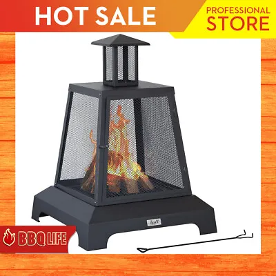Bali Outdoor  26'' Wood Burning Fire Pit Patio FirePlace Mesh Spark Screen Large • $109