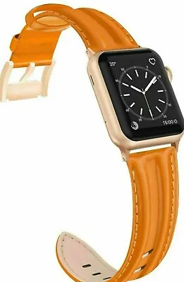 Leather Band Compatible With Apple Watch 38mm 40mm Genuine Leather - Brown • $19.17