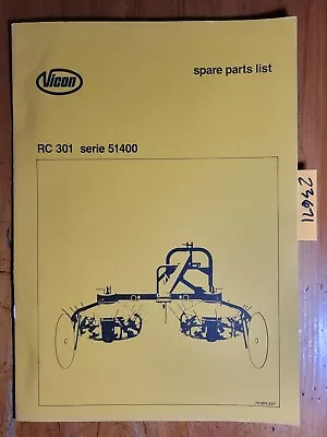 Vicon RC301 Series 51400 Rake Tedder Parts Manual 70.003.527 • $15