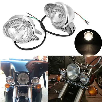 Passing Lamp Driving Fog Spot Light Set For Kawasaki Vulcan 1500 VN1500G Nomad • $31.45