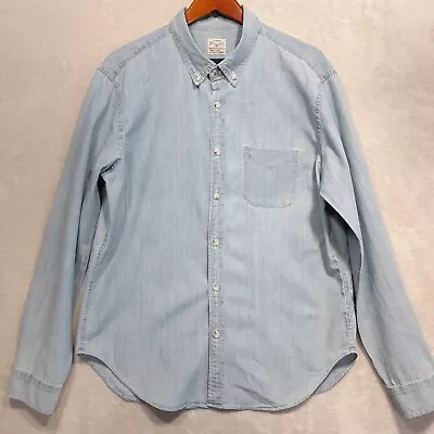 J.Crew Chambray Mens Long Sleeve Button Shirt Sz.XL/Blue-Lightwashed/Slim Fit • $27.89