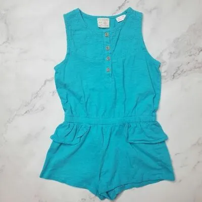 Zara Girls Romper Embroidered Turquoise Shorts Outfit Size 3-4 Years • $11.99