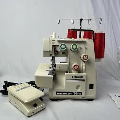 SINGER MERRITTLOCK 14U44B SERGER SEWING MACHINE With VCR Tape - USED • $140