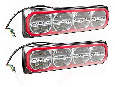 12V Pair Of 4 LED Combination Tail Lights STOP Tail Indicator Reverse Truck UTE • $226.99