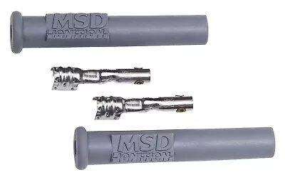 Msd Hei Boots & Terminals Gray Straight For 8.5 Spark Plug Wires Pair # 3301 • $13.99