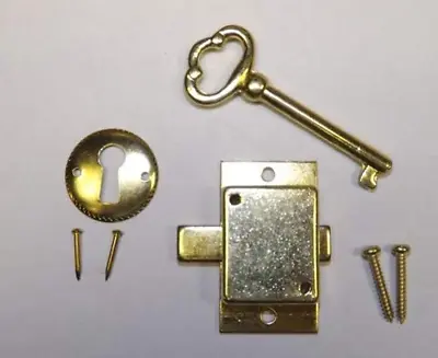 Grandfather Clock Door Lock & Key Set NEW Brass Ridgeway Howard Miller Sligh • $22.49