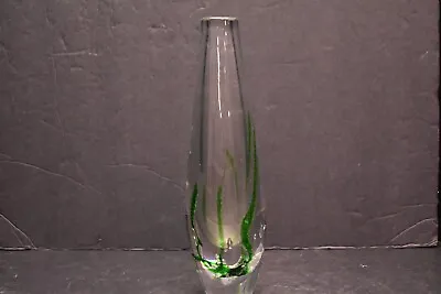 VICKE LINDSTRAND KOSTA BODA Vase  Abstracta  Solid Art Glass Signed 9.5  Tall • $134.89