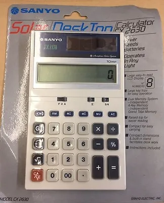 Vintage Sanyo SOLAR DESKTOP Calculator CX 2630 NEW SEALED IN ORIGINAL BOX • $8.99