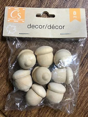 ACORNS Fall 8 Wood 3D Shapes 1  Unfinished CRAFTER'S SQUARE NEW • $4