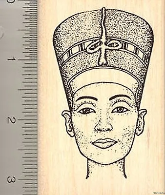Egyptian Queen Nefertiti Rubber Stamp Wife Consort Of Pharaoh Akhenaten K901 WM • $21