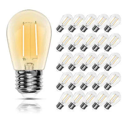 LED 2W String Light Bulbs Replacement Outdoor S14 Plastic Edison Bulbs 6/15/25P • $10.22