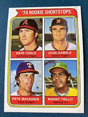 1974 Topps #597 ROOKIE SHORTSTOPS Baseball Card MANNY TRILLO FREE SHIP EX/MT • $3.95