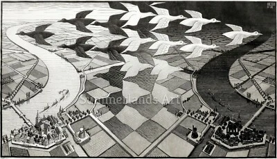 £26.99 • Buy MC Escher Day & Night Giclee Fine Art Print Paper Or Canvas Large Various Size