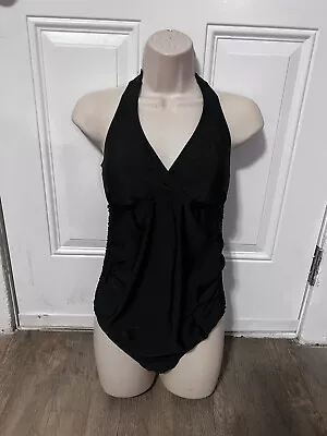 Motherhood Maternity Bathing Suit -Halter Top- One Piece - Size Small - Black • $18