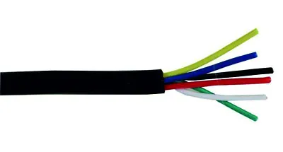 6 Core Alarm Cable Black -Flexible Low Voltage Signal  OUTDOOR Per 5 Metres • £7.99