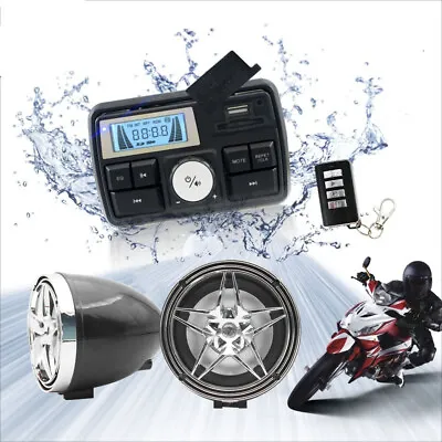 Bluetooth Motorcycle Handlebar Audio Amplifier Stereo Speaker System MP3 USB/SD  • $45.99