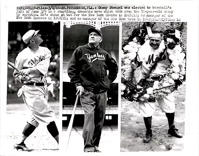 LD328 1966 Wire Photo CASEY STENGEL BASEBALL HALL OF FAME GIANTS YANKEES METS • $20