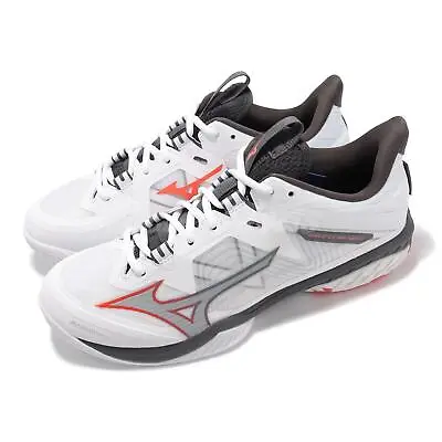 Mizuno Wave Claw Neo 2 Wide White Black Grey Red Men Badminton Shoes 71GA2270-03 • $124.99