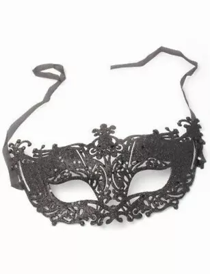£2 • Buy ***Black Glitter Masquerade Mask Stag Hen Party Balls Fancy Dress Masks Filigree