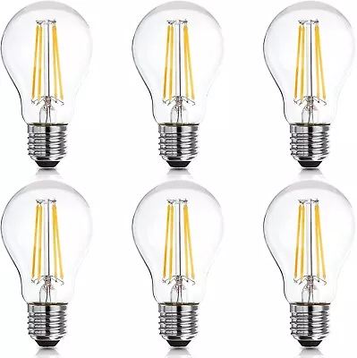 6 Pack E27 Dimmable LED Edison Bulbs 60W 2700K Warm White 7W • £8.90