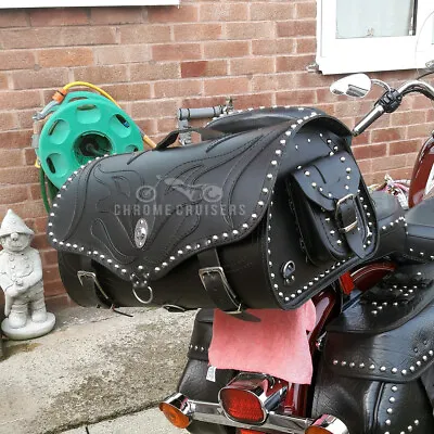 Motorcycle Leather Rear Bag Top Case Saddlebag Pannier Trike Vw Harley Davidson • $255.12