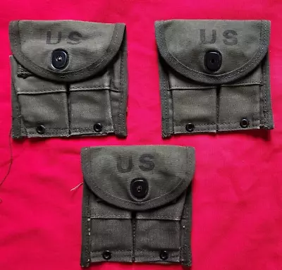 Lot Of 3- US Army SURPLUS M1 CARBINE AMMO POUCH MILITARY USGI GEAR • $15