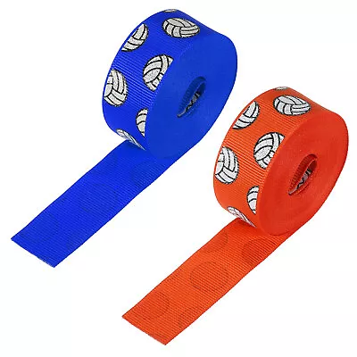 2Roll 7/8 ×5Yard Volleyball Grosgrain Craft Ribbon Burlap Ribbon Orange Green • $10.54