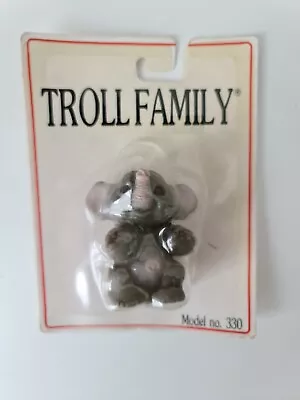 £49.99 • Buy Dam Troll Family Animal Small Elephant On Card 1990 Rare Denmark Model No 330