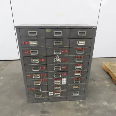 27 Drawer Industrial Metal Small Parts Bin Cabinet 30-1/2 Wx13 Dx37-3/4 H • $438.74