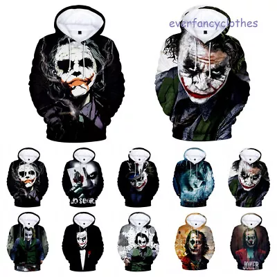 Halloween Batman Joker Men's Women's 3D Hoodies Sweatshirt Pullover Cosplay Tops • $18.99