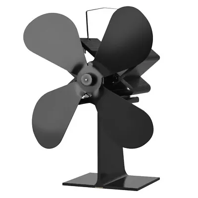 4-Blade Oscillating Rotating Powered Wood Stove Fan Wood Burning Eco Fan • £26.99