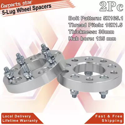 2PCS 30mm Wheel Spacers 5X165.1 125mm 16X1.5 Fits Land Rover Discovery Defender • $79