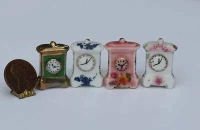 Dollhouse Miniature Set Of 4 Ornate Mantle Clocks • $6.99
