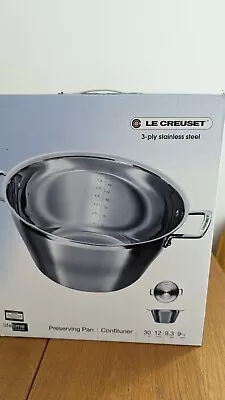 Le Creuset 3-Ply Stainless Steel Preserving Pan 30 Cm 9 Litres • £80