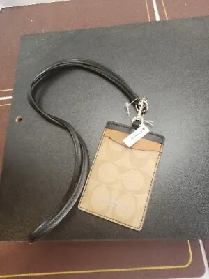 Coach ID Lanyard Leather Wallet  Brown/Gold New With Tags  • $85.64