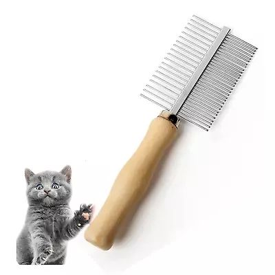 Dog Cat Pet Comb Double-Sided Grooming Brush Metal Comb For Loosening Up Removin • $11.76