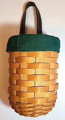 Longaberger Small Gatehouse Basket W/Dark Green Liner & Plastic Protector 2003 • $20