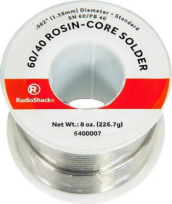 60Sn40Pb Rosin Core Solder RA2% .062  8oz • $19.99