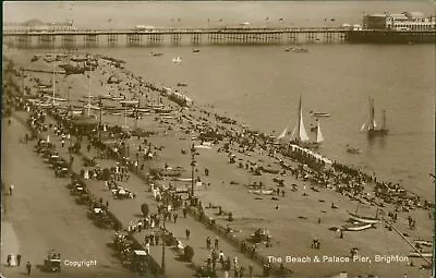 £6.10 • Buy Brighton Beach & Palace Pier 1922 Postmark Real Photo 