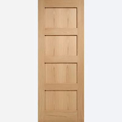 Internal Oak Shaker 4p In Standard fire Door Clear Glazed & Frosted Glazed • £124.99