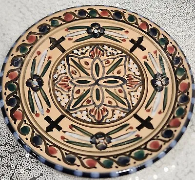 Moroccan Hand Painted Pottery Plate  Appetizer Plate Serving Signed. 7  • $8.99