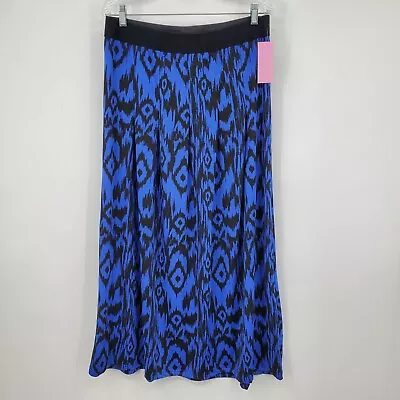 NWT Metrowear Blue And Black Geometric Midi / Maxi Skirt Size Large • $14