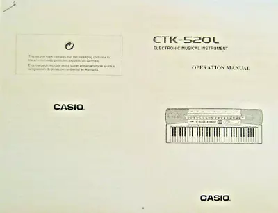 Casio CTK-520L Digital Piano Keyboard Users Operating Owner's Manual Booklet • $26.96